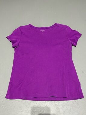 Laura Scott Purple Essential Classic Fit Short Sleeve Shirt (Women’s Small)